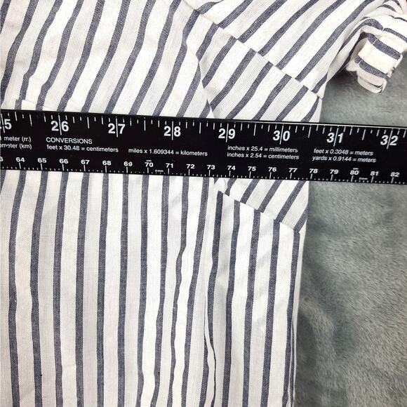 Torrid Top 5X Seersucker‎ Button Front Crop Striped Sweetheart Summer Casual NWT - Picture 4 of 8